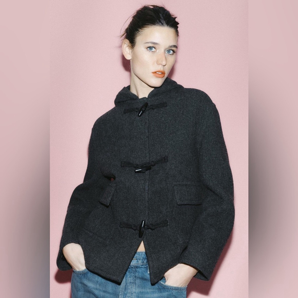 BRAND NEW ZARA ZW COLLECTION MANTECO WOOL BLEND JACKET WITH TOGGLES - Picture 2 of 15